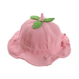 Pink Baby Fall Winter Hat Boys Girls Bucket Hat Corduroy Cute Leaf Sun Hat,3-18 Months