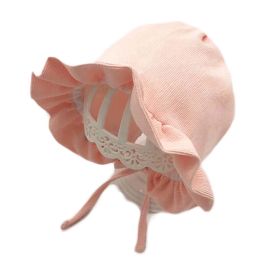 Pink Baby Fall Winter Hat Corduroy Ruffle Top Hat Girls Boys Bucket Hat Drawstring Sun Hat,7-18 Months