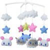 Sheep Rabbit Bear Baby Crib Mobile Handmade Non-Woven Musical Mobile Crib Toy Nursery Room Decor