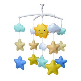 Handmade Non-Woven Baby Crib Mobile Sun Stars Musical Mobile Crib Toy Nursery Room Decor