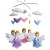 Baby Gift Creative Hanging Toys, Wind-up Musical Mobile, Colorful, [Angel]