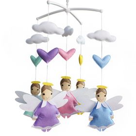 Baby Gift Creative Hanging Toys, Wind-up Musical Mobile, Colorful, [Angel]