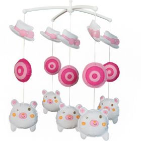 Baby Crib Toy [Pink Piggy] Musical Mobile with Hanging Decor Toys