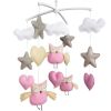 Baby Boy & Girl Crib Mobile Musical Toy Crib Decor [Owl, Happiness]