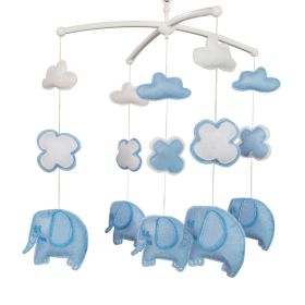 Baby Crib Toy With Arm, Musical Mobile, [Blue Elephant] Crib Decor Toy