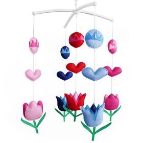 Pretty Baby Boy & Girl Bedding Rattle Toy, [Tulips, Blooming] Crib Mobile