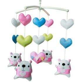 Baby Boy & Girl Crib Mobile Musical Toy Crib Decor [Bear, Pink]