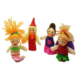 4Pcs The Mermaid Finger Puppets Fabric Story Telling Puppets for Kids 0-3Years