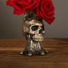 1pc Halloween Vase,Halloween Decoration Party Skull Design Flower Pot, Human Planter Container For Home Office Desk Decoration, Pot Plant Bowl Desktop