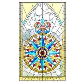 European Style Decorative Privacy Window Film Stained Static Window Decal No Glue Church Window Films,15x47 inch