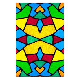 Irregular Geometric Stained Glass Window Film Church Frosted Window Film Translucent No Glue Static Decal,15x47 inch