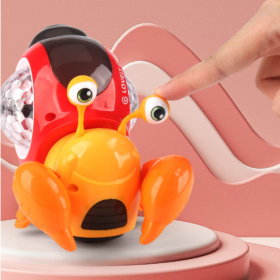 Baby Crawling Time Crab Dancing Early Education Educational Toys; Children's Interactive Music Luminous Crawling Toys Mobile Toys; Baby Orange Crab Cr