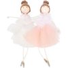 2Pcs Angel Christmas Ornaments Hanging Ballerina Girl Plush Xmas Tree Doll Handmade Plush Pendants Hanging Home Decorations Holiday Decor