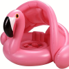 Baby Pool Float With Canopy,Flamingo Inflatable Swimming Ring,Infant Pool Floaties Swimming Pool Sunshade Toys For Baby Girls Boys Toddlers Pink