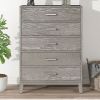 Modern Concise Style Solid wood Grey grain Five-Drawer Chest with Tapered Legs