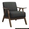 Modern Home Furniture Dark Gray Fabric Upholstered 1pc Accent Chair Cushion Back