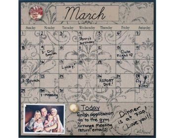 Calendar- Dry Erase Fridge Calendar. Organize your home or office. Beautiful, Mocha Fridge Calendar