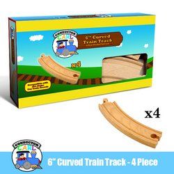 6' Curved Wooden Train Tracks, 4-pack