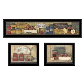 Trendy Decor 4U "Country Kitchen" Framed Wall Art; Modern Home Decor 3 Piece Vignette for Living Room; Bedroom & Farmhouse Wall Decoration by Pam Brit