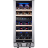 30 Bottles/15 Inch Dual Zone Low Noise Wine Cooler Refrigerator ; Small Wine Refrigerator for Home Bar with Digital Temperature Control; Glass Front D