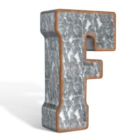 3D Letter F Galvanized Metal Letters for Wall Decor for Hanging or Freestanding Unique Blend of Rustic Vintage Western and Industrial Styles Fits for