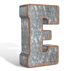 3D Letter E Galvanized Metal Letters for Wall Decor for Hanging or Freestanding Unique Blend of Rustic Vintage Western and Industrial Styles Fits for