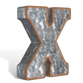 3D Letter X Galvanized Metal Letters for Wall Decor for Hanging or Freestanding Unique Blend of Rustic Vintage Western and Industrial Styles Fits for