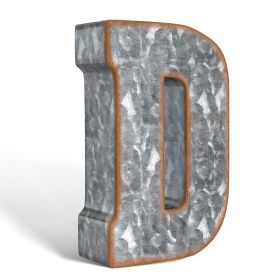 3D Letter D Galvanized Metal Letters for Wall Decor for Hanging or Freestanding Unique Blend of Rustic Vintage Western and Industrial Styles Fits for