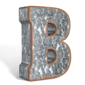 3D Letter B Galvanized Metal Letters for Wall Decor for Hanging or Freestanding Unique Blend of Rustic Vintage Western and Industrial Styles Fits for