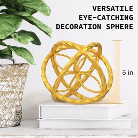 Gold Metal Decorative Sphere for Home Decor Trendy Gold Hand Painted Modern Decorative Balls for Living Room Bedroom Kitchen Bathroom Office Table Dec