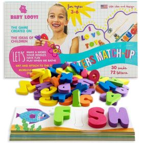 Letter Match Up See and Spelling Words Interactive Word Builder Learning Alphabet Matching Game 102Pcs Educational Toys for 3 4 5 6 Years Old Kids Gir