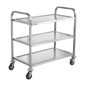 VEVOR Kitchen Utility Cart, 3 Tiers, Wire Rolling Cart w/ 450LBS Capacity, Steel Service Cart on Wheels