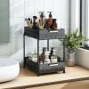 Double Sink Shelf, Storage Space,Farmhouse Counter, Suitable For Kitchen Under-Cabinet Storage, Suitable For Bathroom Sliding Basket Storage Bag, Blac