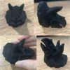 3 Pcs Simulation Dinosaur Drawer Knobs Resin Triceratops Closet Handle Pulls Hardware, Matte Black