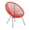 Valencia Oval Comfort Series Take Ten Red Rattan Lounge Chair