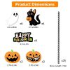 25Pcs Halloween Party Striped Decorative Straws Disposable Drinking Straws Paper Straw Décor