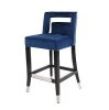 Suede Velvet Barstool with nailheads Living Room Chair 2 pcs Set - 26 inch