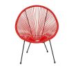 Valencia Oval Comfort Series Take Ten Red Rattan Lounge Chair