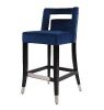 Suede Velvet Barstool with nailheads Living Room Chair 2 pcs Set - 26 inch