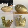 Rugby and Crown Drawer Knobs for Boys Girls Room Furniture Pulls, Gold, One Pair