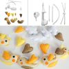 Yellow Flying Birds Clouds and Hearts Handmade Baby Crib Mobile Infant Musical Mobile Boys Girls Nursery Hanging Toy