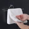 Stainless Steel Punch-Free Kitchen Bathroom Roll Paper Towel Rack Iron Rack Lazy Rag Bracket