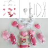 Infant Room Hanging Decor Baby Crib Mobile Nursery Decor Baby Mobile for Girls; Pink Heart Candy and Rabbit