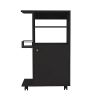 Napenthe 1-Shelf Kitchen Cart with Caster Black Wengue