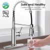 Kitchen Faucet - Spring Kitchen Sink Faucet with 3 Modes Pull Down Sprayer; Single Handle&Deck Plate for 1or3 Holes; 360Â° Rotation; Spot Resist Stainl