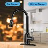 Kitchen Faucet- 3 Modes Pull Down Sprayer Kitchen Tap Faucet Head; Single Handle&Deck Plate for 1or3 Holes; 360Â° Rotation; Stainless Steel No Lead for