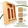 Ziplock Bag Organizer for Drawer; Bamboo Baggie Organizer; Plastic Wrap Dispenser with Cutter; Storage Bag Organizer Suitable Gallon; Quart; Sandwich&