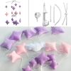 Handmade Plush Baby Crib Mobile Cute Purple Pink Star Baby Musical Mobile Kids Room Decor for Girls