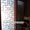 Imitation Redwood Lattice Window Film No Glue Chinese Style Sliding Door Static Window Film Frosted Glass Window Film; 15x39 inch