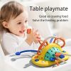 Baby Sensory Montessori Toy For 6-12-18 Months, Silicone Table Pull String Teething Toy, Educational Bath Learning Birthday Gift Travel Toy For 1 2 3